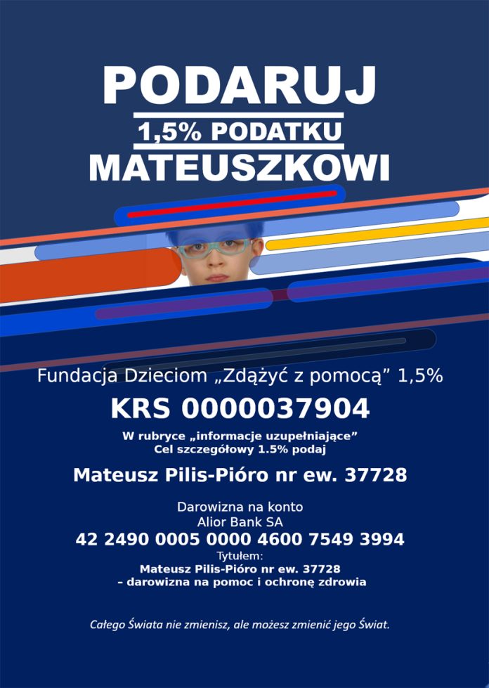 Mateusz Pilis-Pióro prosi o 1,5%