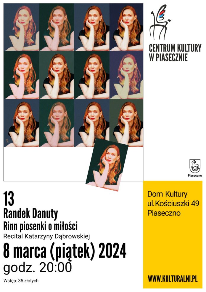 Plakat Recital Katarzyny Dąbrowskiej - 13 Randek DaNuty Rinn piosenki o miłości