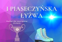 Plakat turnieju łyżwiarskiego dla dzieci I Piaseczyńska Łyżwa