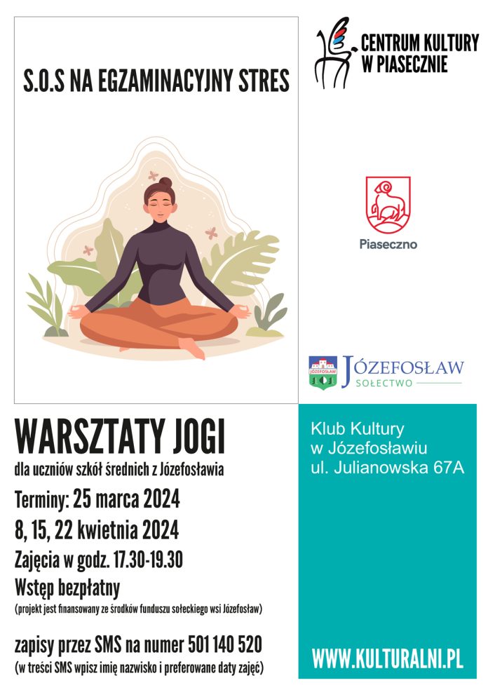 Plakat wydarzenia Warsztaty "S.O.S. na stres" w Józefosławiu