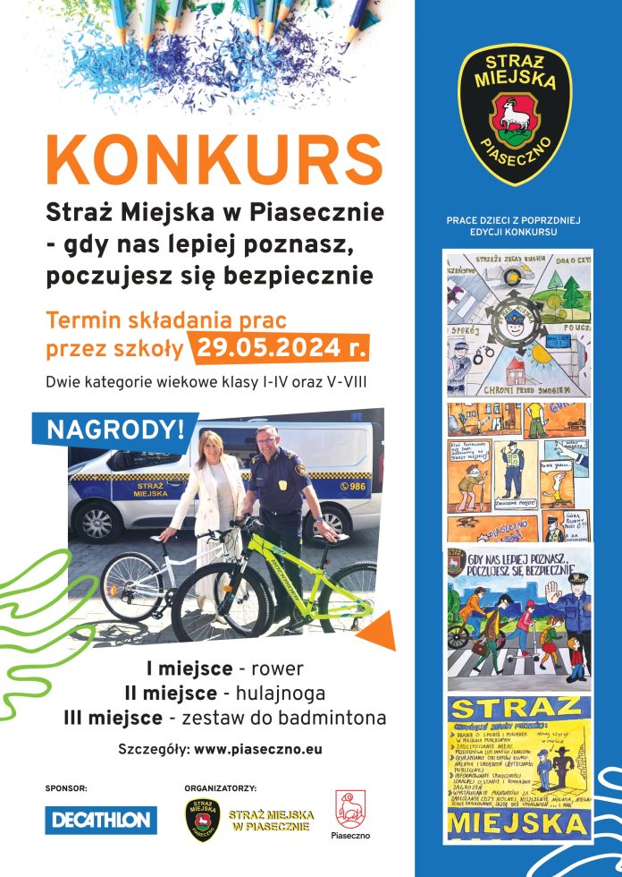 Plakat konkursu Straży Miejskiej w Piasecznie 2024