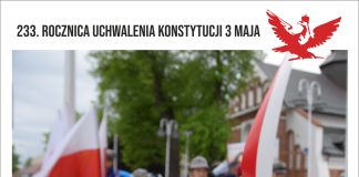 Plakat wydarzenia 233. Rocznica Uchwalenia Konstytucji 3 Maja - Piaseczno 2024