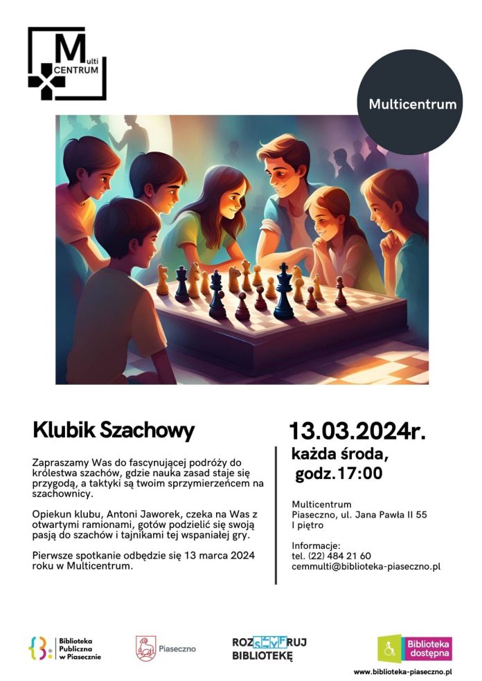 Plakat Klubiku Szachowy w Piasecznie