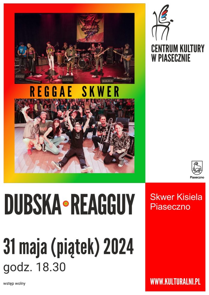 Plakat Dubska, Reagguy - Reggae Skwer w Piasecznie