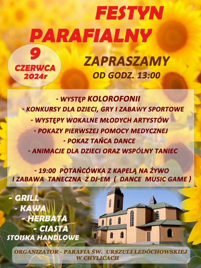 Plakat wydarzenia Festyn parafialny w Chylicach