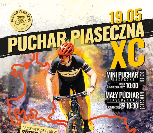 Plakat wydarzenia wyścigi rowerowe na nowej trasie w Zalesiu Górnym