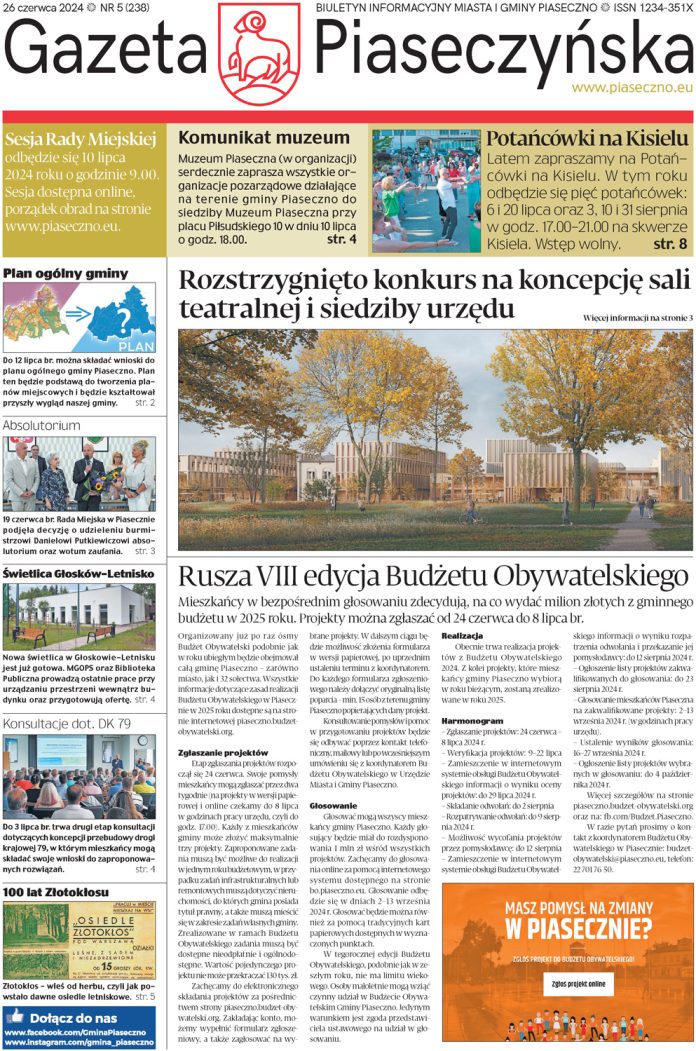 Gazeta Piaseczyńska nr 5/2024 pierwsza strona Gazeta Piaseczyńska nr 5/2024