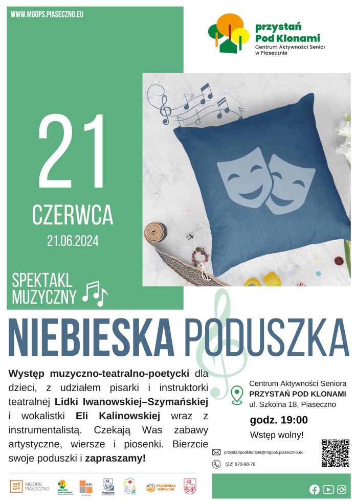Plakat Niebieska Poduszka - spektakl muzyczny