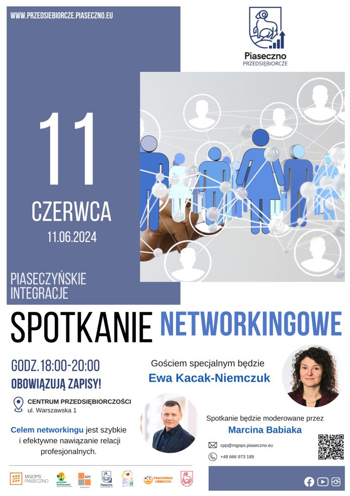 Plakat wydarzenia Spotkanie networkingowe z cyklu Piaseczyńskie integracje