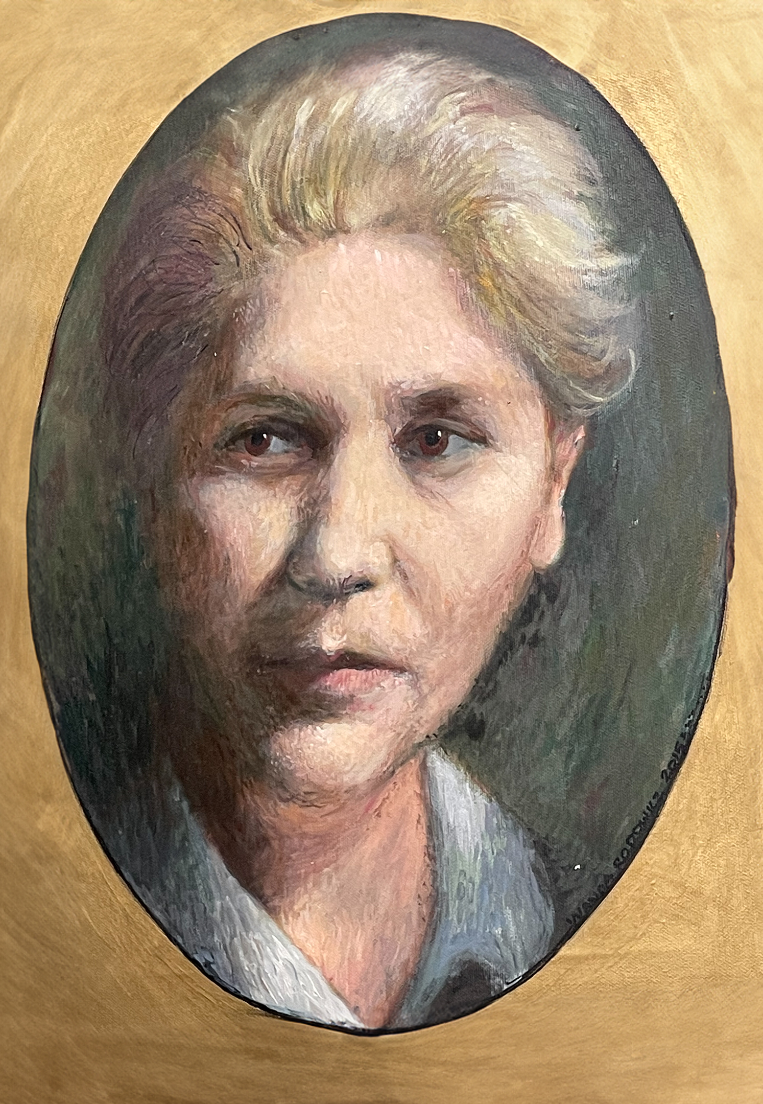 Portret Ewy Krauze namalowany przez Wandę Rodowicz.