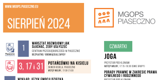 MGOPS Piaseczno - kalendarium na sierpień 2024