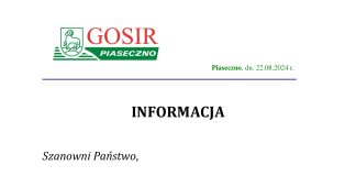 Przerwa techniczna na pływalni przedłużona do dnia 27.08.2024!