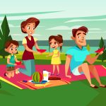 Piknik rodzinny, obraz autorstwa vectorpouch na Freepik.com