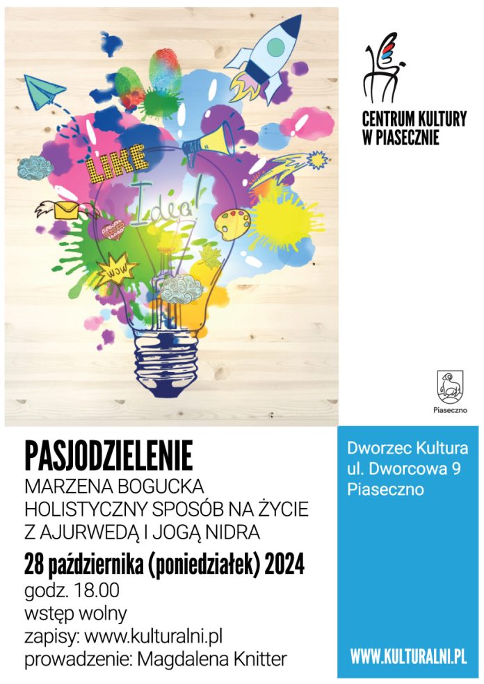 Plakat promujący warsztaty Pasjodzielenie - Holistyczny sposób na życie z Ajurwedą i Jogą Nidra