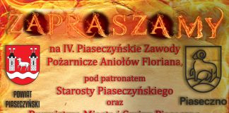 Plakat IV Piaseczyńskie Zawody Pożarnicze Aniołów Floriana Piaseczno 2024