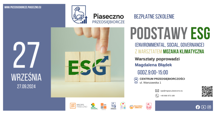 Podstawy ESG (Envirommental, Social, Governance) bezpłatne szkolenie