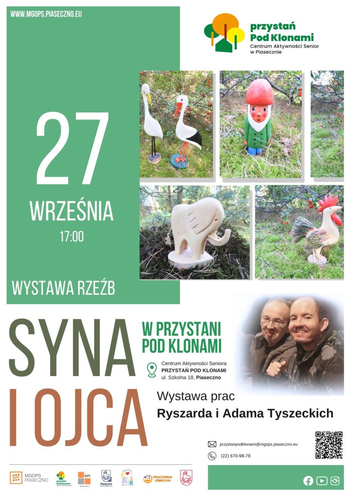 Plakat Wystawa rzeźb Syna i Ojca - wystawa Ryszarda i Adama Tyszeckich