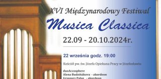 Plakat XVI edycja Międzynarodowego Festiwalu Musica Classica 2024