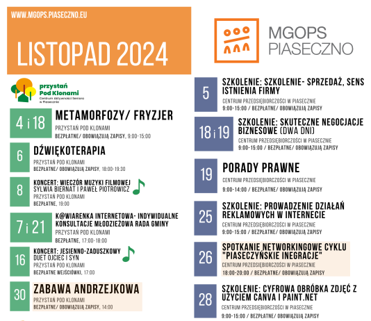 Listopad 2024 z MGOPS Piaseczno