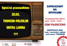 plakat zaproszenie na spotkanie pracowników byłych zakładów elektronicznych