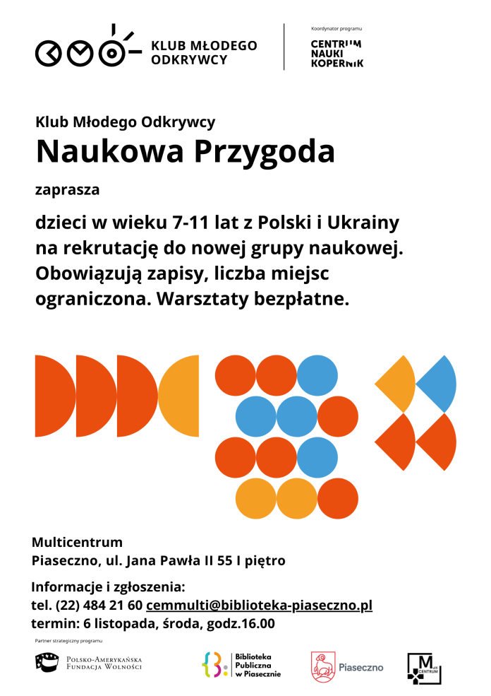 Klub Młodego Odkrywcy Naukowa przygoda