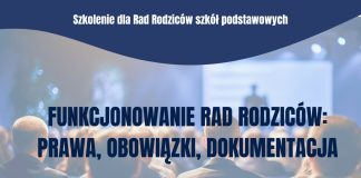 plakat Szkolenie dla Rad Rodziców szkół podstawowych