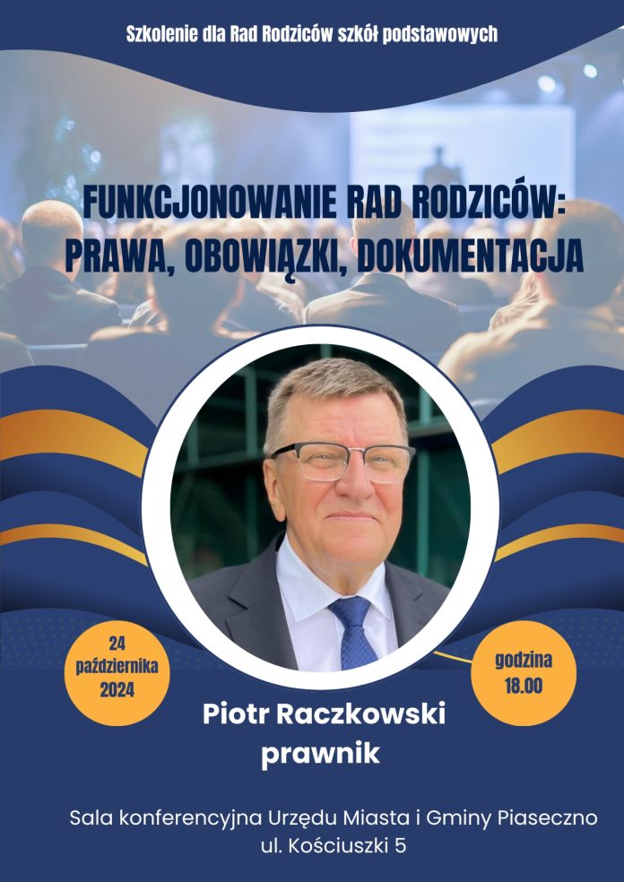 plakat Szkolenie dla Rad Rodziców szkół podstawowych