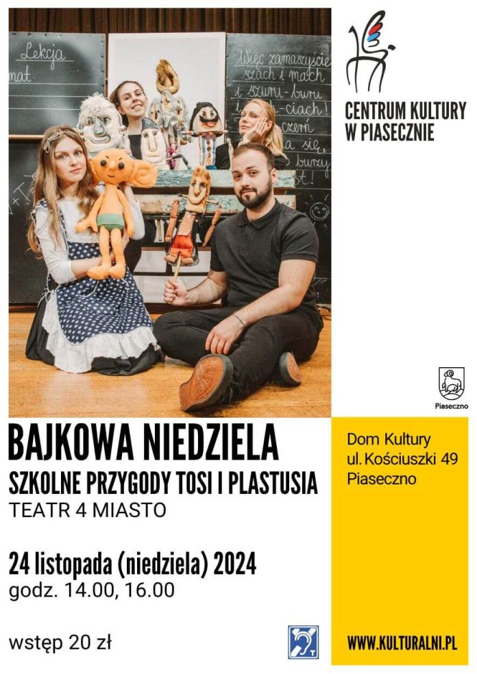 Plakat Szkolne Przygody Tosi i Plastusia - spektakl dla dzieci