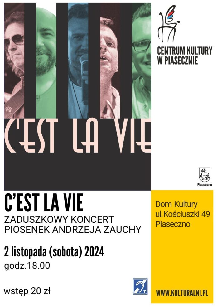 Plakat C'est la Vie. Zaduszkowy koncert piosenek Andrzeja Zuchy