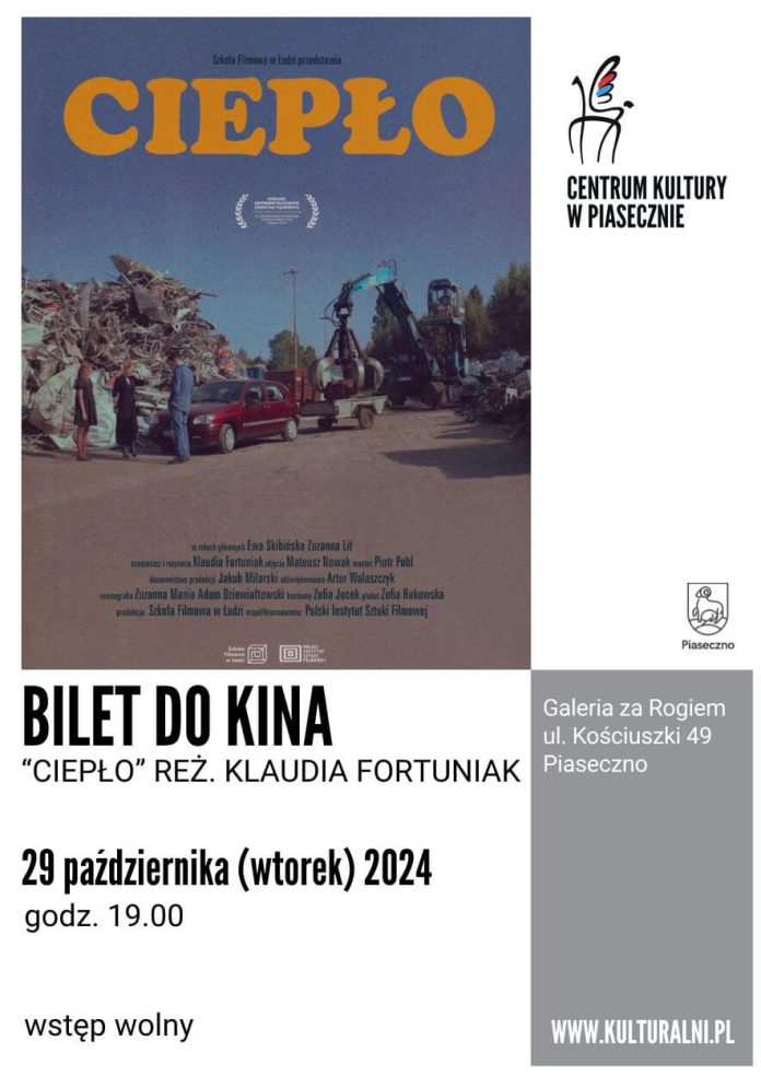 Plakat Bilet do kina. Ciepło - pokaz filmowy