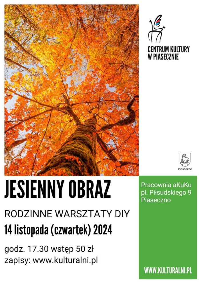 Plakat Jesienny obraz - rodzinne warsztaty diy