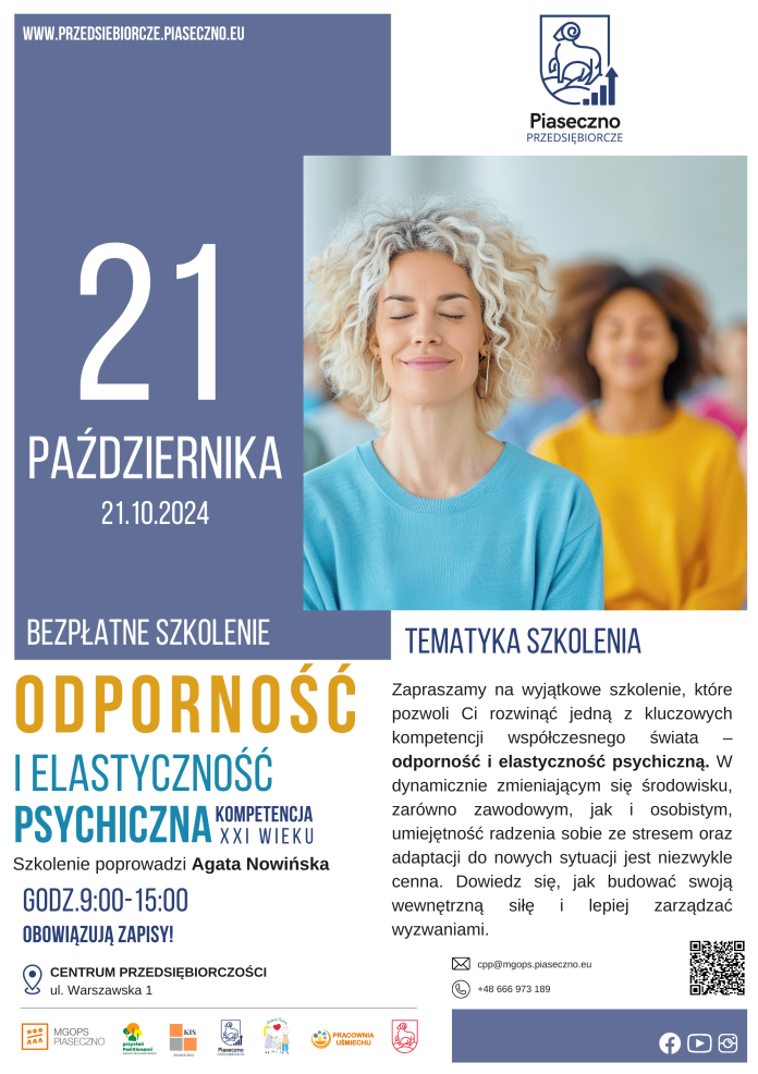 Plakat Odporność i elastyczność psychiczna - warsztaty