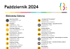 Plakat Październik 2024 w Bibliotece Publicznej w Piasecznie