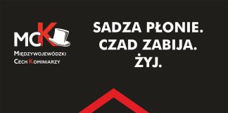 Plakat Sadza płonie. Czad zabija. Żyj! - kampania kominiarzy