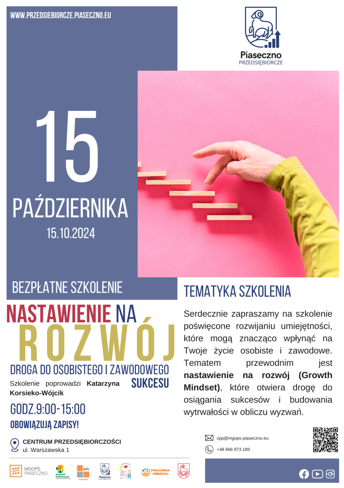 Plakat Nastawienie na rozwój - droga do osobistego i zawodowego sukcesu - warsztaty