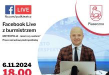 Facebook Live z burmistrzem Piaseczna. METROPOLIA - razem czy osobno? Prace nad ustawą metropolitalną