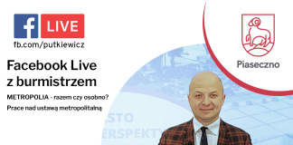 Facebook Live z burmistrzem Piaseczna. METROPOLIA - razem czy osobno? Prace nad ustawą metropolitalną