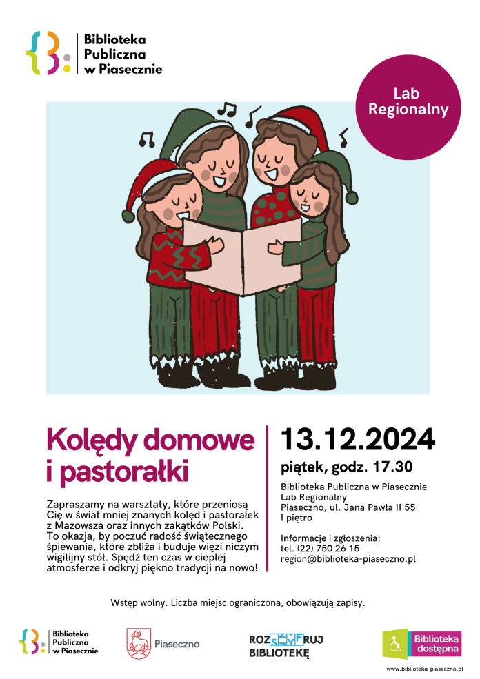 plakat Kolędy domowe i pastorałki w Piasecznie