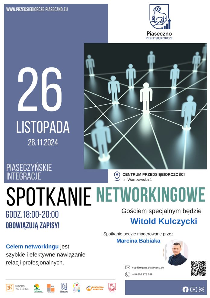 Plakat Piaseczyńskie integracje - spotkanie networkingowe