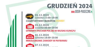 Sportowy Grudzień w GOSiR Piaseczno - kalendarz imprez sportowych