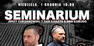 Plakat Seminarium z mistrzem karate w Piasecznie