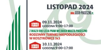 Plakat Sportowy listopad 2024 w GOSiR Piaseczno