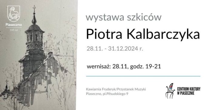 Wystawa szkiców Piotra Kalbarczyka w Kawiarni Fryderyk / Przystanek Muzyki w Piasecznie