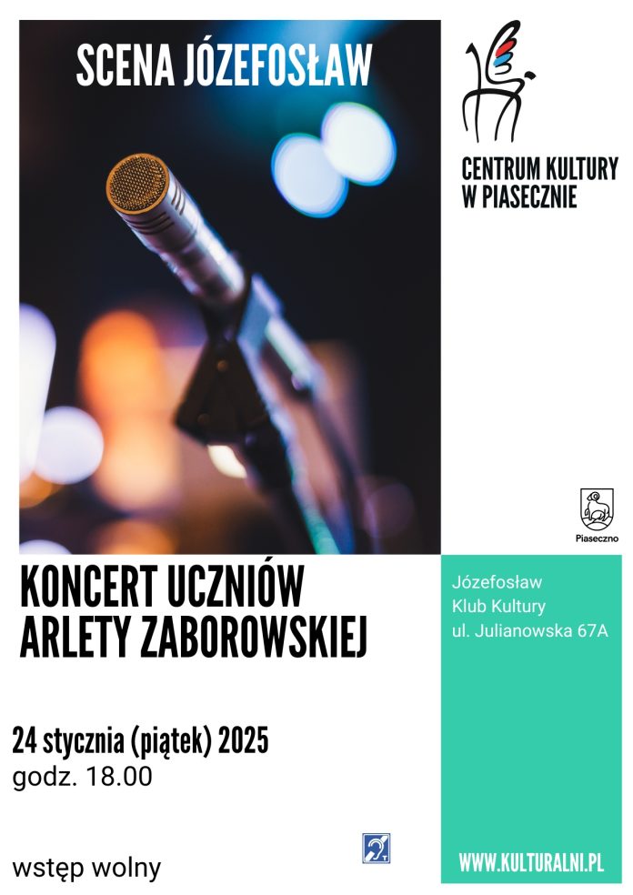 PLAKAT KONCERT UCZNIÓW ARLETY ZABOROWSKIEJ