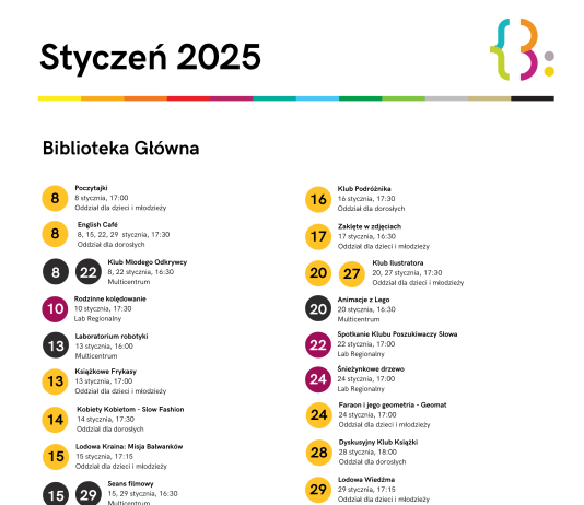 Biblioteka Główna - styczeń 2025 w Bibliotece Publicznej w Piasecznie