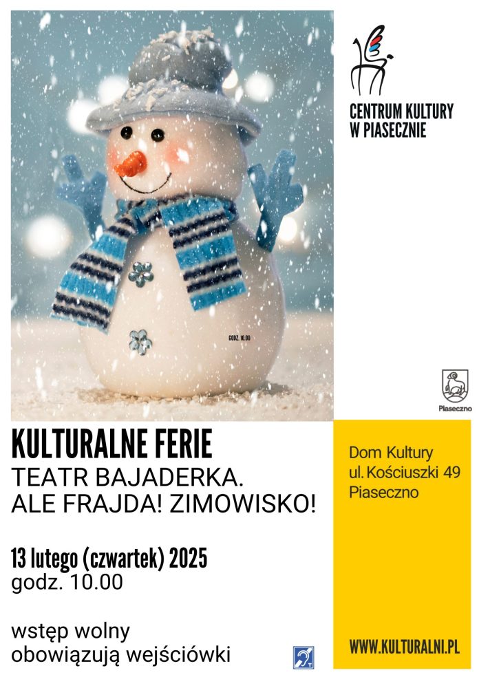 plakat Ale frajda Zimowisko Teatr Bajaderka Kulturalne Ferie