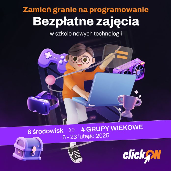 ClickON zamień granie na programowanie! Giganci Programowania zapraszają na warsztaty