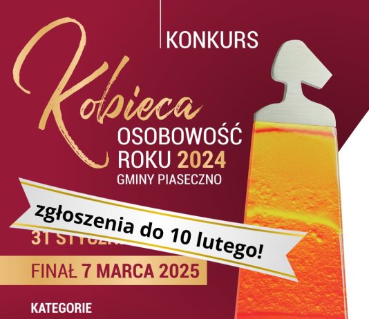 Kobieca Osobowość Roku Gminy Piaseczno 2024 zgłoszenia przyjmujemy do 10 lutego 2025 roku