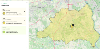 Ryzyko wystąpienia przekroczenia średniodobowego poziomu dopuszczalnego - 50 µg/m3 dla pyłu zawieszonego PM10 w powietrzu