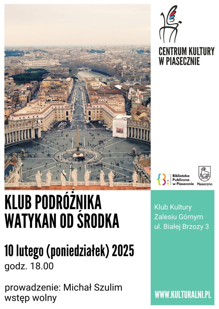 plakat Watykan od środka Klub Podróżnika w Zalesiu Górnym